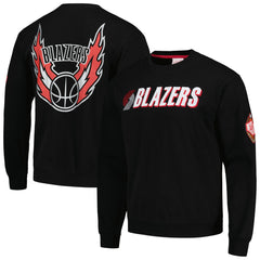 Portland Trail Blazers Hardwood Classics There and Back Pullover Sweatshirt Black - Mitchell & Ness outlet
