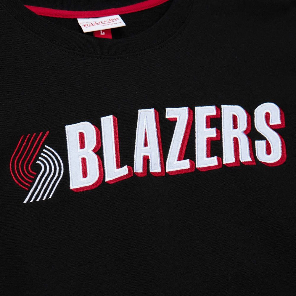 Portland Trail Blazers Hardwood Classics There and Back Pullover Sweatshirt Black - Mitchell & Ness outlet