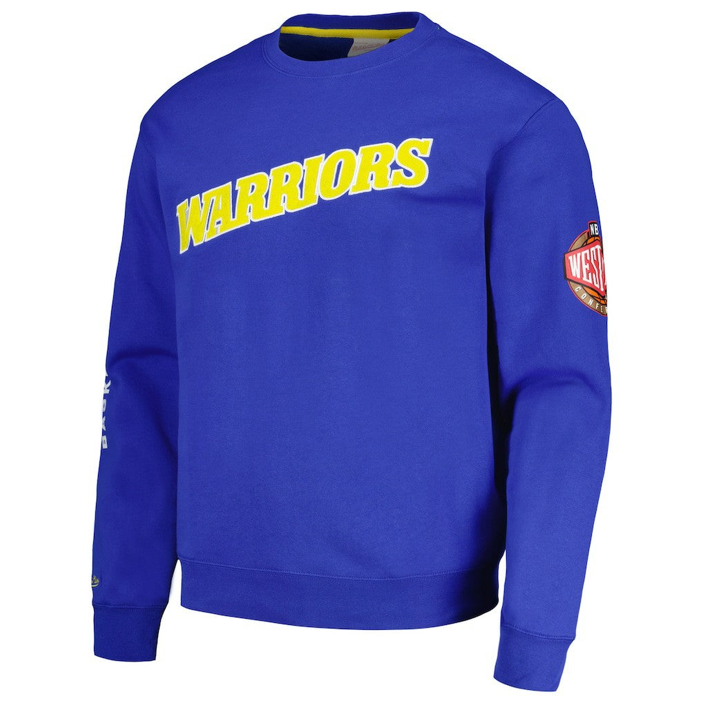 Golden State Warriors Hardwood Classics There and Back Pullover Sweatshirt Royal - Mitchell & Ness