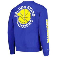 Golden State Warriors Hardwood Classics There and Back Pullover Sweatshirt Royal - Mitchell & Ness