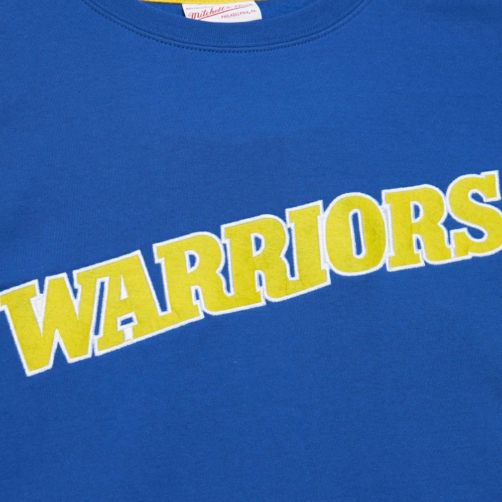 Golden State Warriors Hardwood Classics There and Back Pullover Sweatshirt Royal - Mitchell & Ness