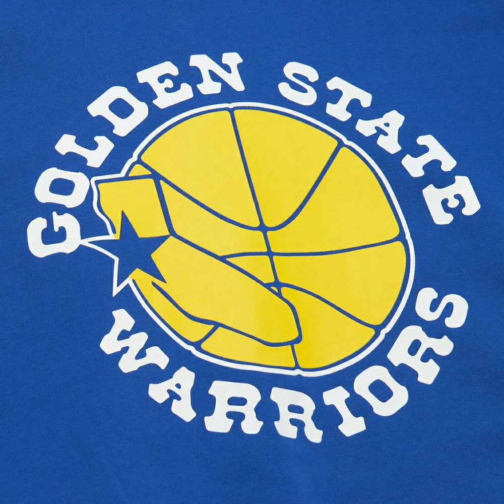 Golden State Warriors Hardwood Classics There and Back Pullover Sweatshirt Royal - Mitchell & Ness