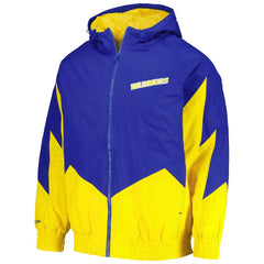 Golden State Warriors Hardwood Classics Retro Quilted Raglan Full-Zip Hoodie Royal - Mitchell & Ness