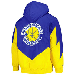 Golden State Warriors Hardwood Classics Retro Quilted Raglan Full-Zip Hoodie Royal - Mitchell & Ness