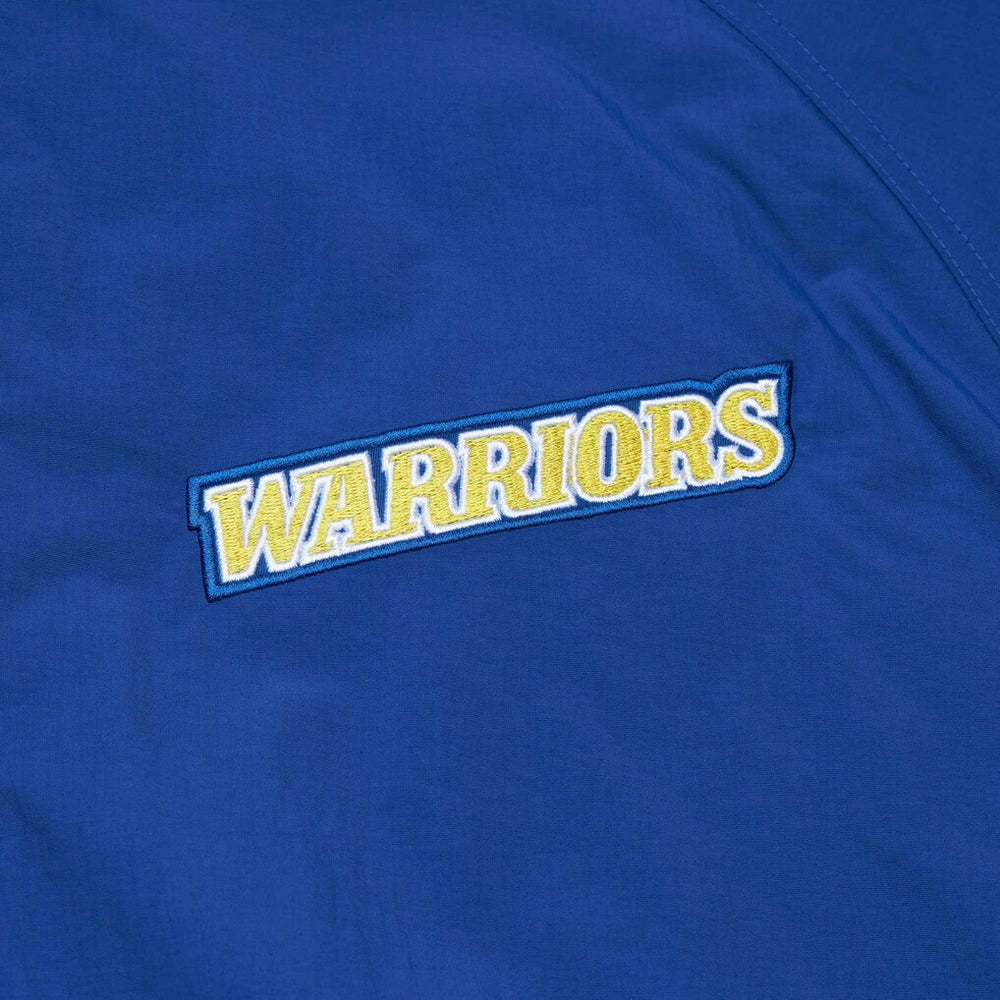 Golden State Warriors Hardwood Classics Retro Quilted Raglan Full-Zip Hoodie Royal - Mitchell & Ness