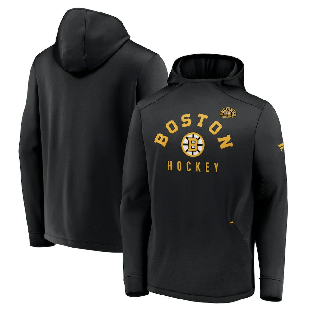 Boston Bruins Fanatics Centennial Lockup Authentic Pro Pullover Hoodie - Black | US 200831141