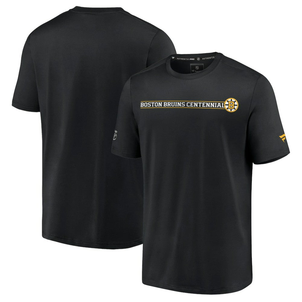 Boston Bruins Fanatics Authentic Pro Centennial Banner T-Shirt - Black | US 200831146