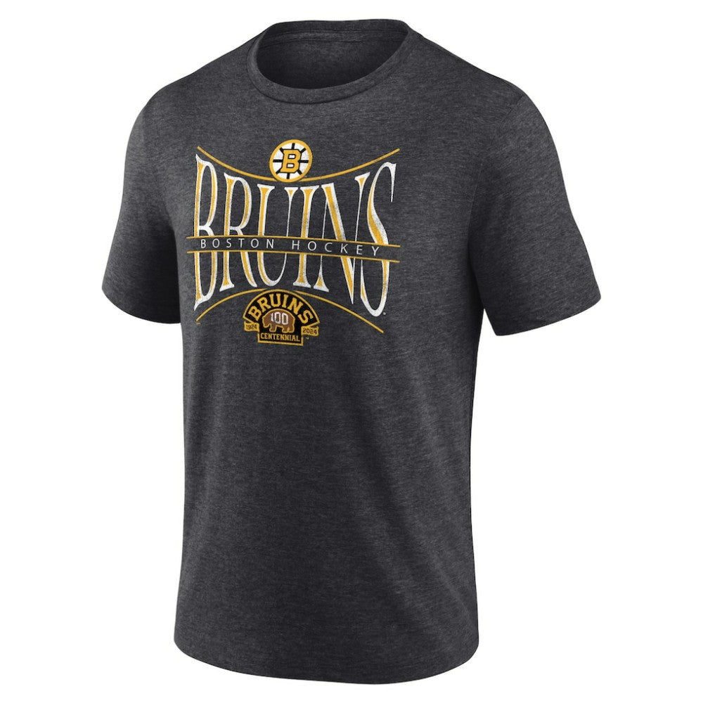 Boston Bruins Fanatics Centennial Hockey Tri-Blend T-Shirt - Heather Charcoal | US 200831150