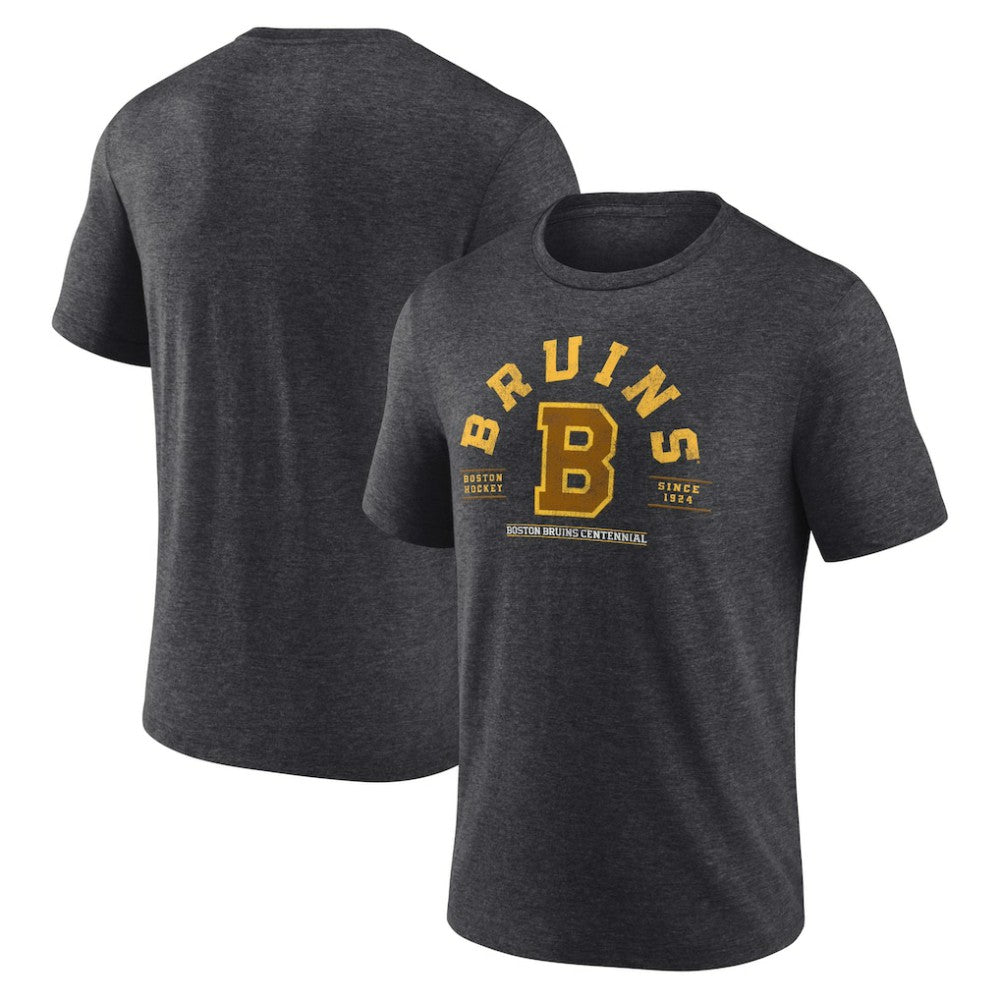 Boston Bruins Fanatics Centennial The Early Years Tri-Blend T-Shirt - Heather Charcoal | US 200831151