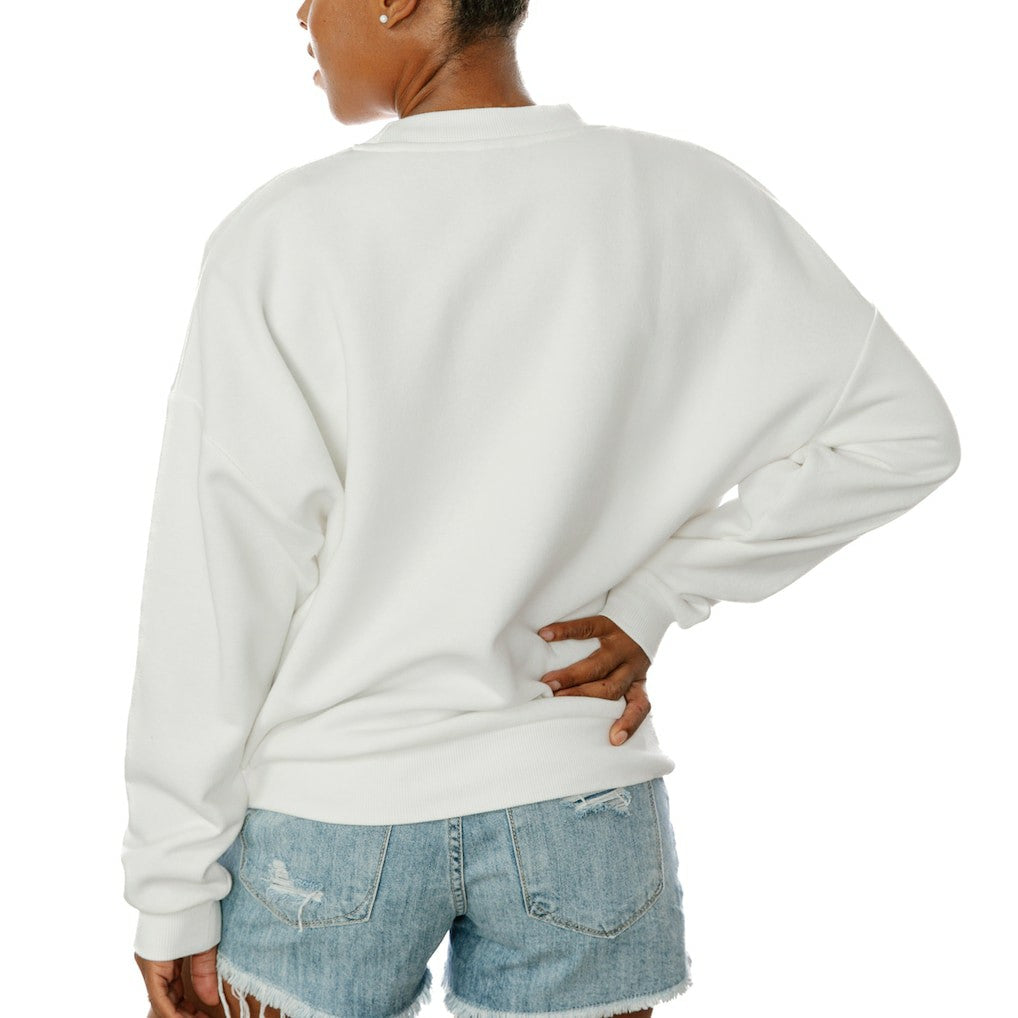 San Francisco 49ers Gameday Couture Women's Oversized Take A Holiday Pullover Sweatshirt - White Pullover