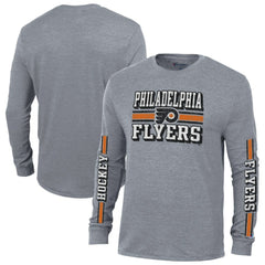 Philadelphia Flyers Champion Tri-Blend Dual-Stripe Long Sleeve T-Shirt - Heather Gray | US 200838125