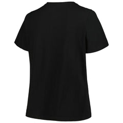 Philadelphia 76ers Profile Women's Plus Size Arch Over Logo V-Neck T-Shirt Black