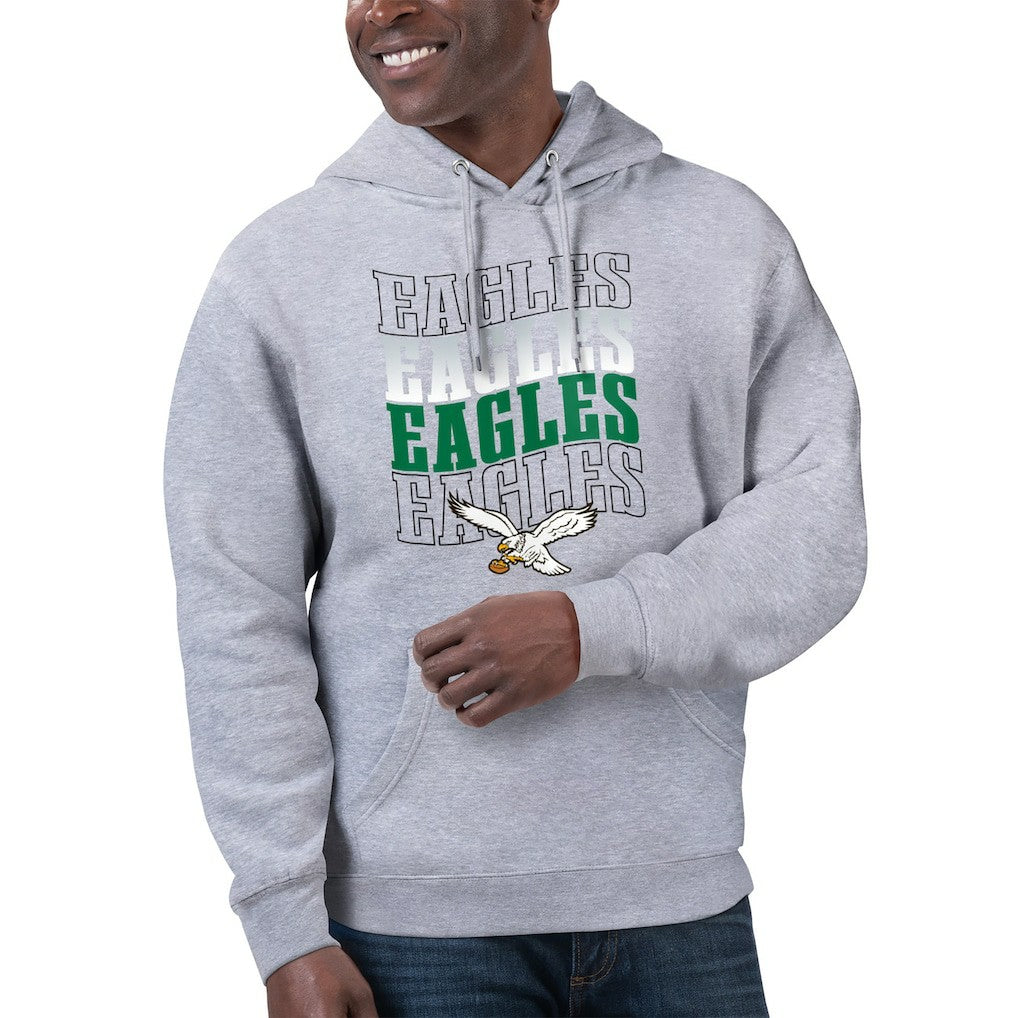 Philadelphia Eagles Starter Unisex Throwback Name Drop Pullover Hoodie - Heather Gray Hoodies