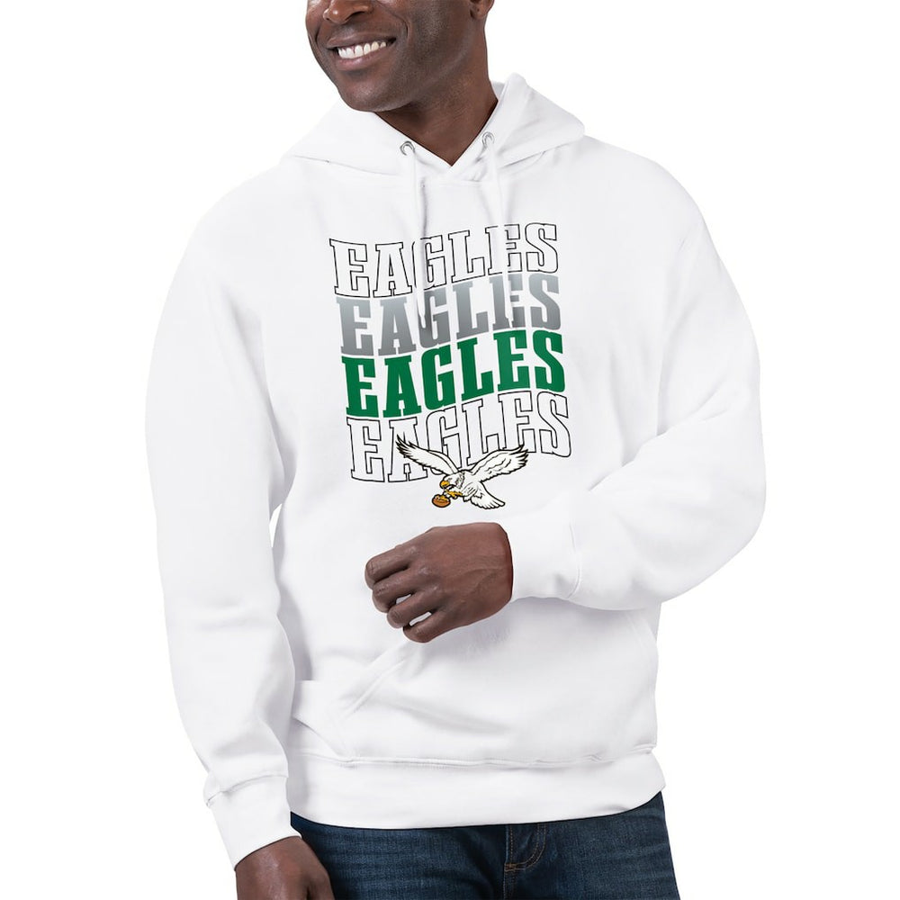 Philadelphia Eagles Starter Unisex Throwback Name Drop Pullover Hoodie - White Hoodies