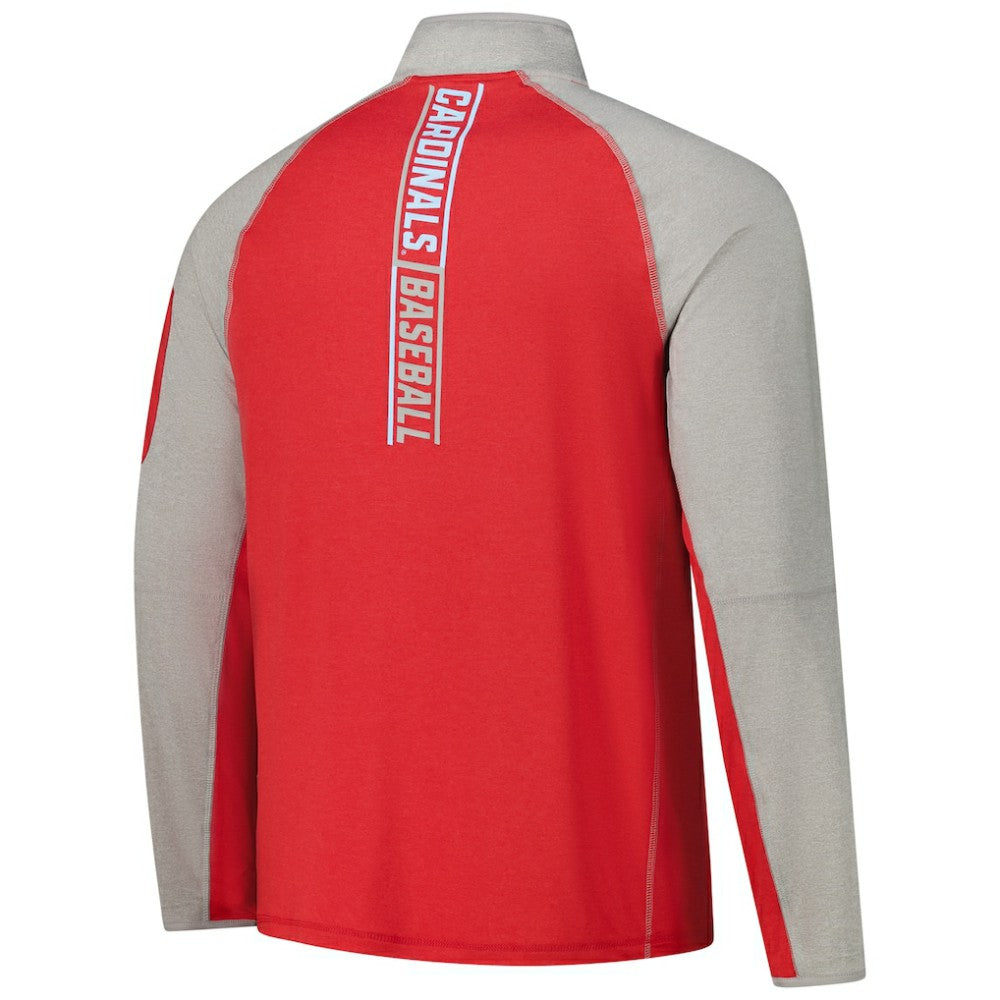 St. Louis Cardinals New Era Father's Day Raglan Quarter-Zip Top - Red Tops