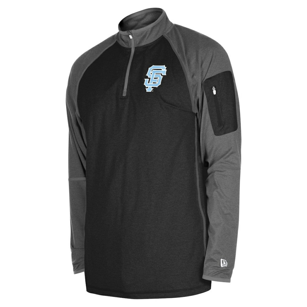 San Francisco Giants New Era Father's Day Raglan Quarter-Zip Top - Black Tops
