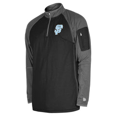 San Francisco Giants New Era Father's Day Raglan Quarter-Zip Top - Black Tops