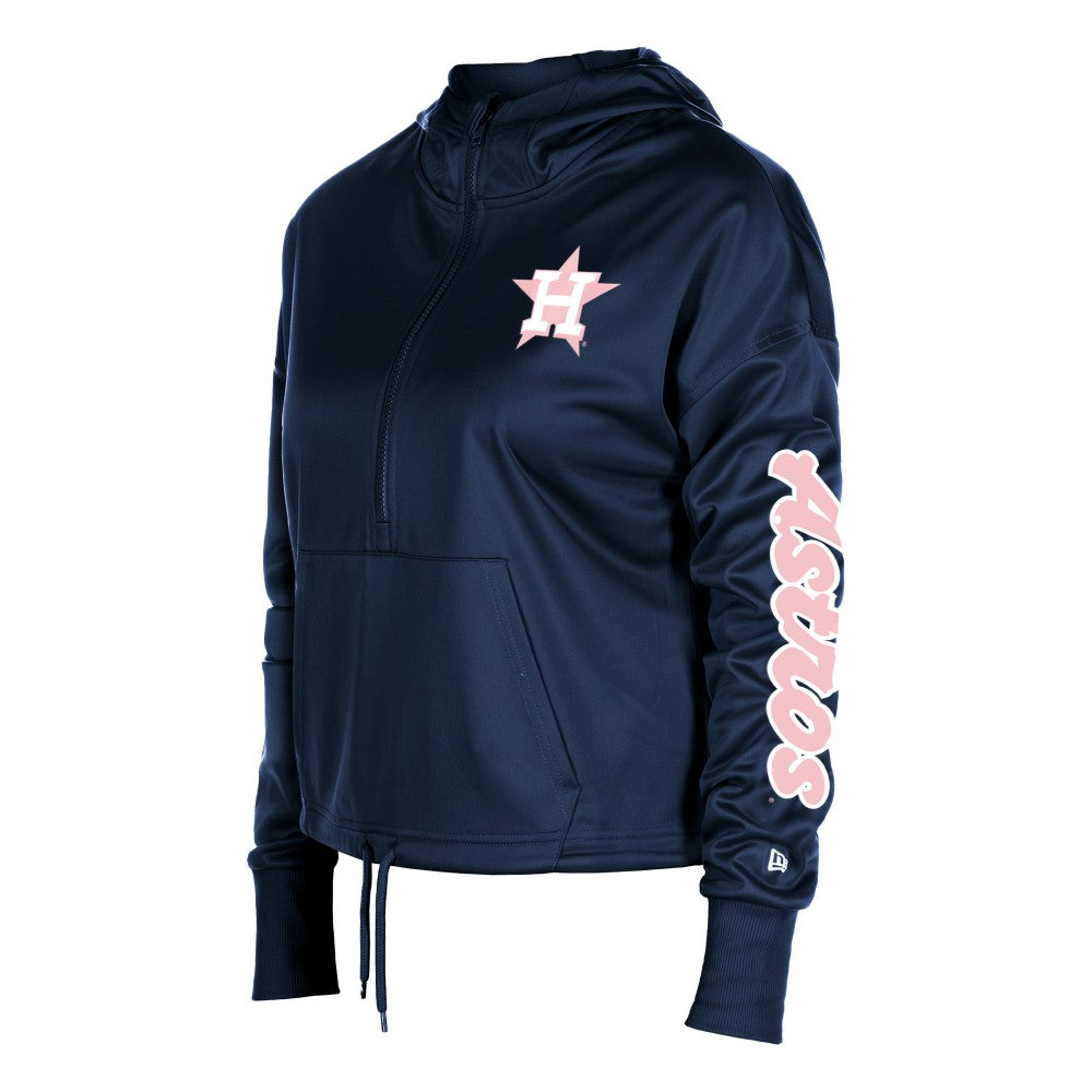 Houston Astros New Era Women's Half-Zip Hoodie - Navy Hoodies