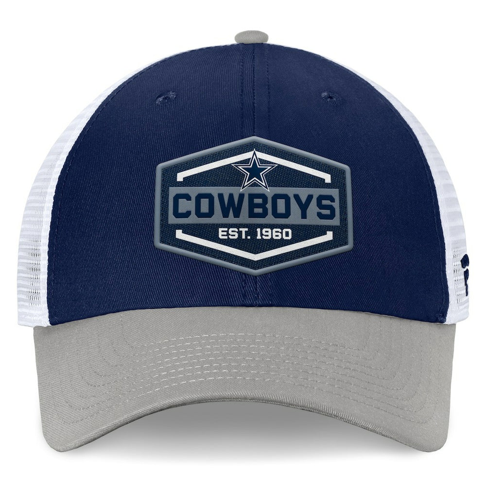 Dallas Cowboys Bench Trucker Adjustable Hat - Navy/Gray Hats