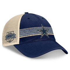 Dallas Cowboys Fundamentals Stripes Trucker Adjustable Hat - Navy/Natural Hats