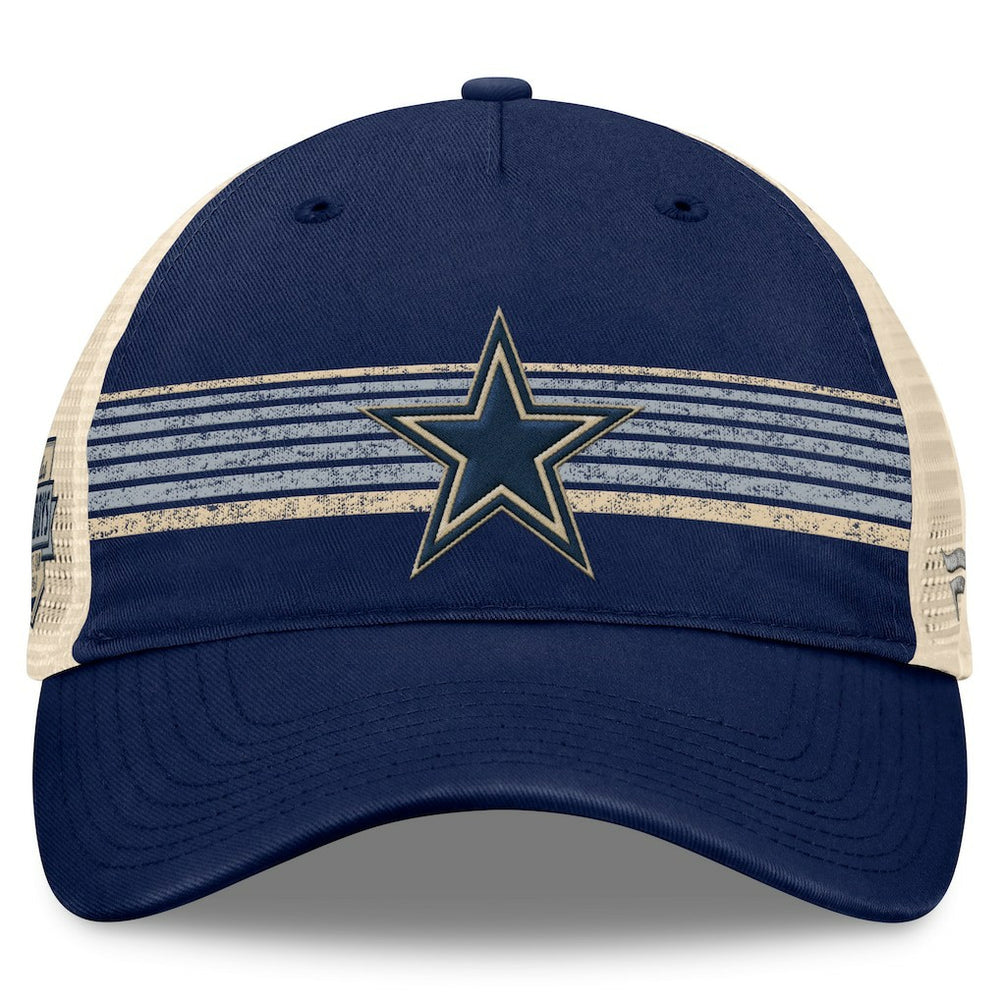 Dallas Cowboys Fundamentals Stripes Trucker Adjustable Hat - Navy/Natural Hats