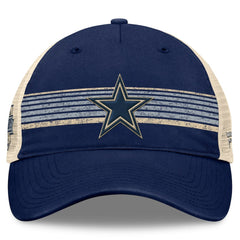Dallas Cowboys Fundamentals Stripes Trucker Adjustable Hat - Navy/Natural Hats