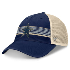 Dallas Cowboys Fundamentals Stripes Trucker Adjustable Hat - Navy/Natural Hats