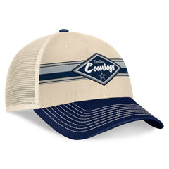 Dallas Cowboys Fundamentals Diamond Stripes Trucker Adjustable Hat - Stone/Navy Hats