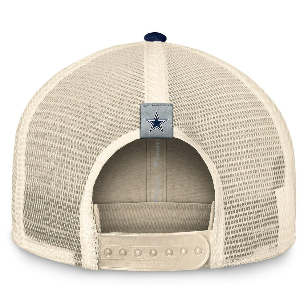 Dallas Cowboys Fundamentals Diamond Stripes Trucker Adjustable Hat - Stone/Navy Hats