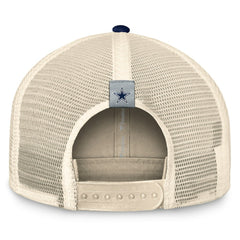 Dallas Cowboys Fundamentals Diamond Stripes Trucker Adjustable Hat - Stone/Navy Hats