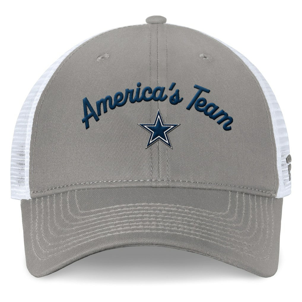 Dallas Cowboys Women's Fundamentals Slogan Trucker Adjustable Hat - Gray/White Hats