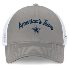 Dallas Cowboys Women's Fundamentals Slogan Trucker Adjustable Hat - Gray/White Hats
