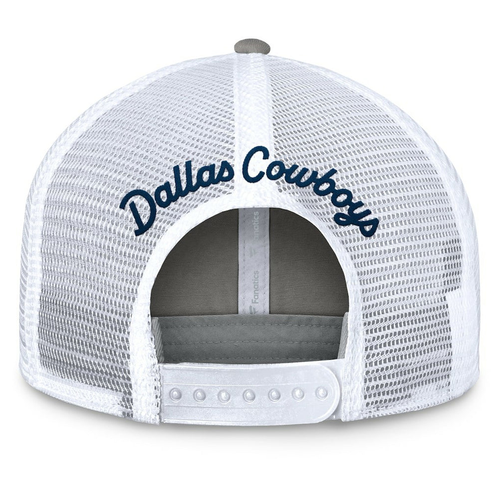 Dallas Cowboys Women's Fundamentals Slogan Trucker Adjustable Hat - Gray/White Hats