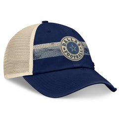 Dallas Cowboys Heritage Facemask Trucker Adjustable Hat - Navy/Natural Hats