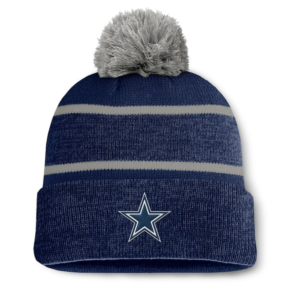 Dallas Cowboys Fundamentals Holding Cuffed Knit Hat with Pom - Navy Hats