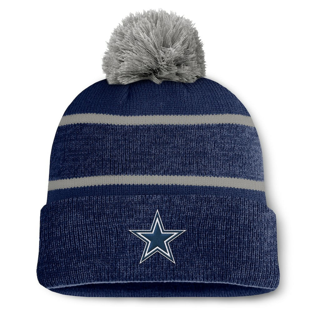 Dallas Cowboys Fundamentals Holding Cuffed Knit Hat with Pom - Navy Hats