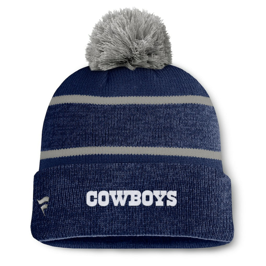 Dallas Cowboys Fundamentals Holding Cuffed Knit Hat with Pom - Navy Hats