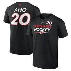 Sebastian Aho Carolina Hurricanes Fanatics  Authentic Pro Prime Name & Number T-Shirt - Black | US 200852371