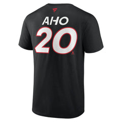 Sebastian Aho Carolina Hurricanes Fanatics  Authentic Pro Prime Name & Number T-Shirt - Black | US 200852371