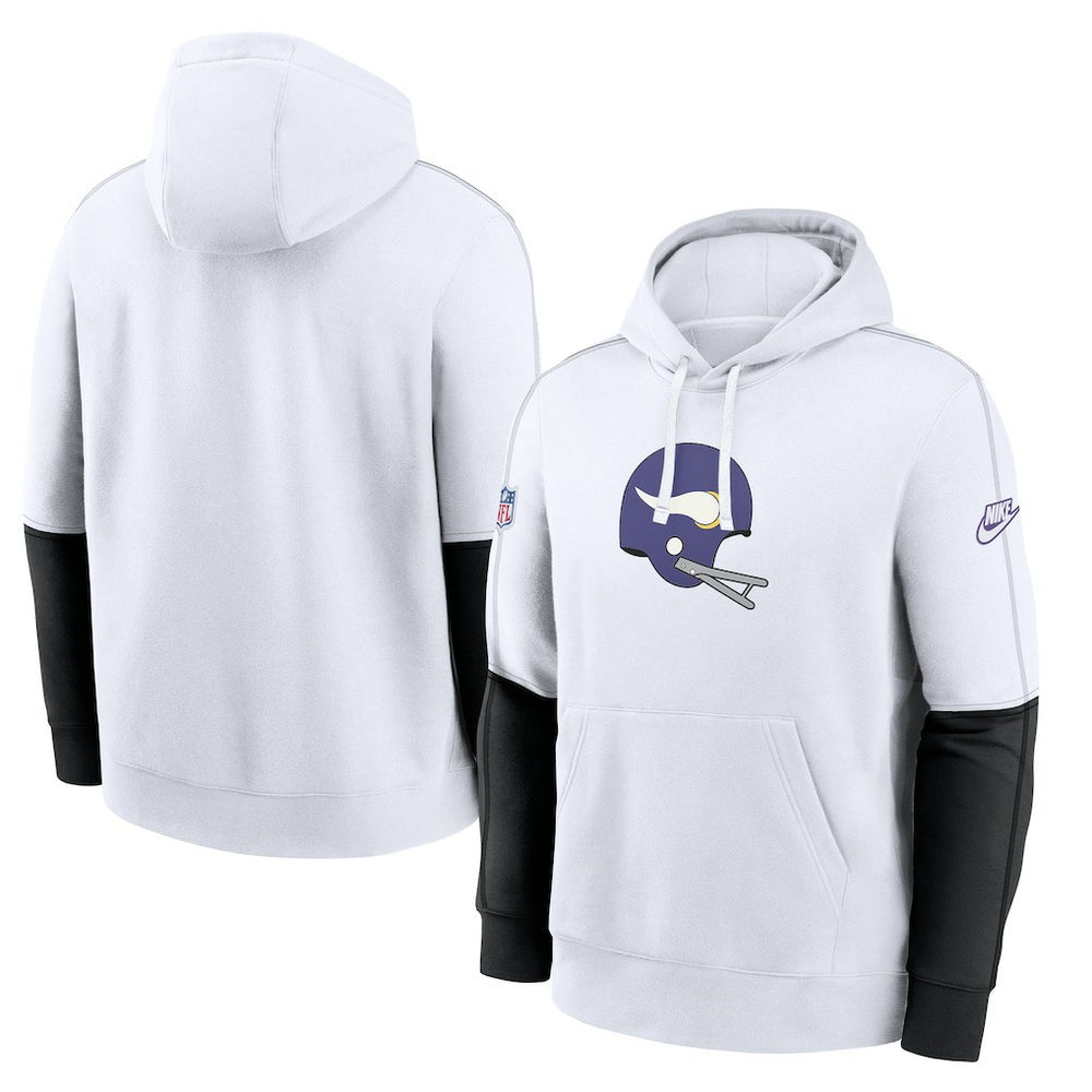 Minnesota Vikings Alternate Logo Club Pullover Hoodie - White Hoodies