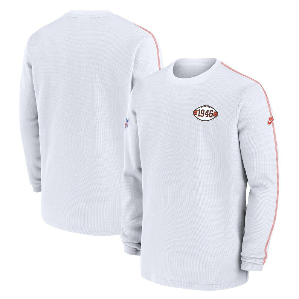 Cleveland Browns Alternate Logo Coach Long Sleeve Top - White Tops