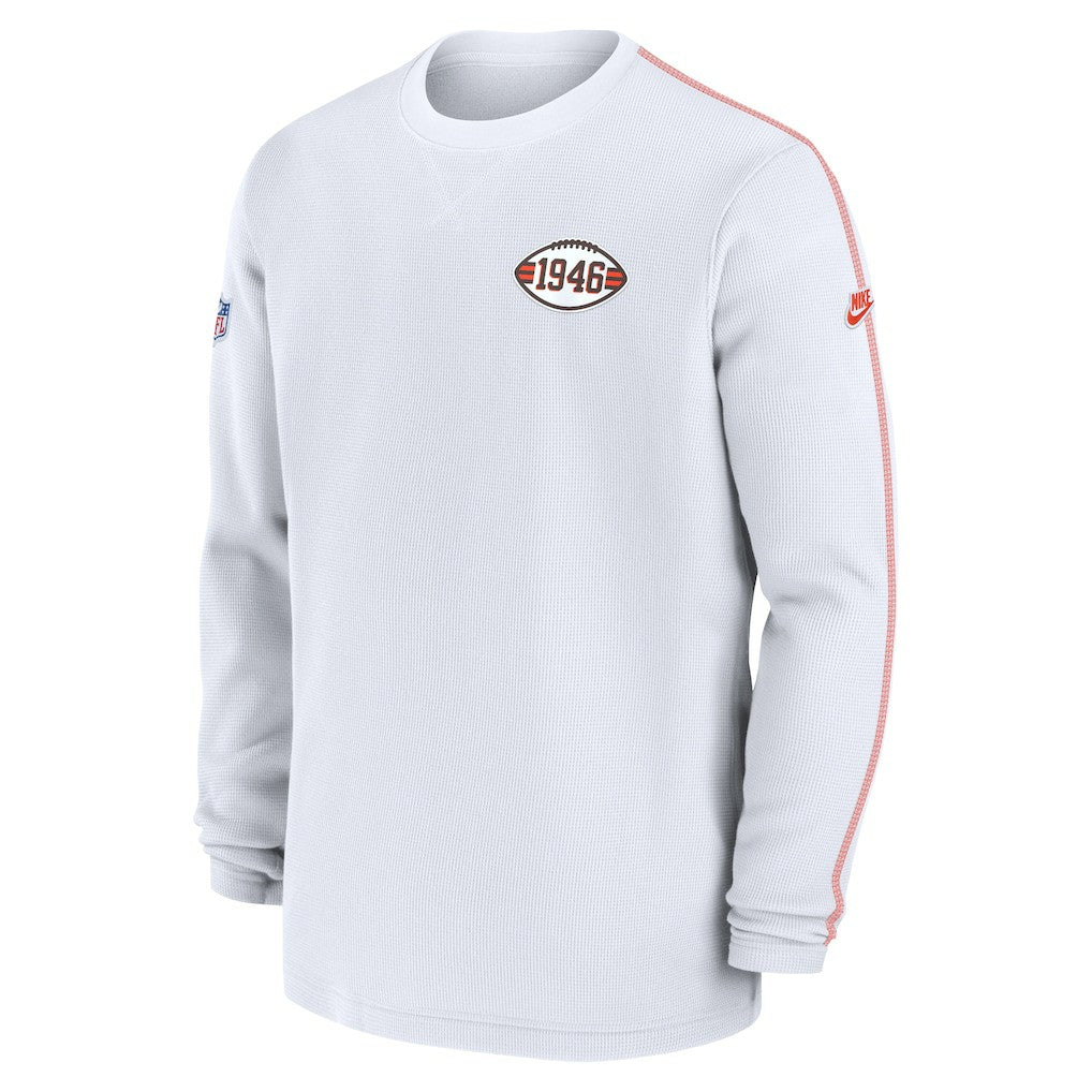 Cleveland Browns Alternate Logo Coach Long Sleeve Top - White Tops