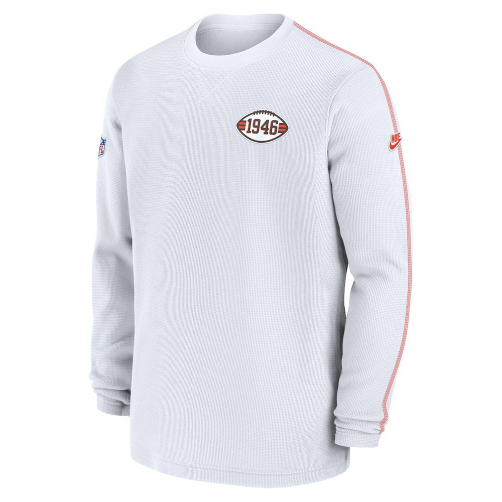 Cleveland Browns Alternate Logo Coach Long Sleeve Top - White Tops