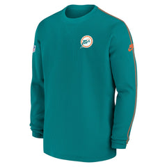 Miami Dolphins Alternate Logo Coach Long Sleeve Top - Aqua Tops