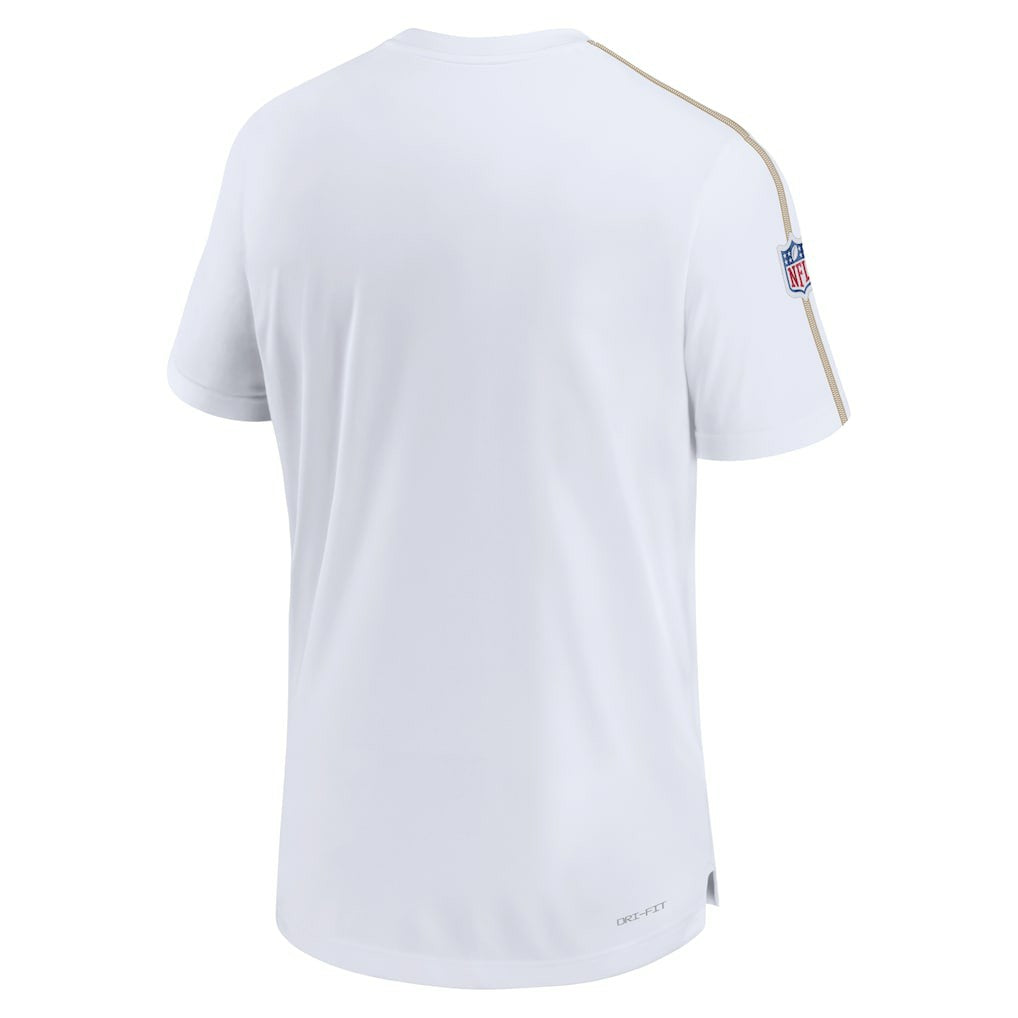 New Orleans Saints Sideline Alternate Logo Coach Performance Top - White Tops