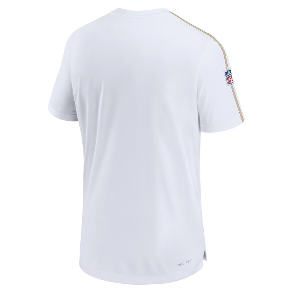 New Orleans Saints Sideline Alternate Logo Coach Performance Top - White Tops