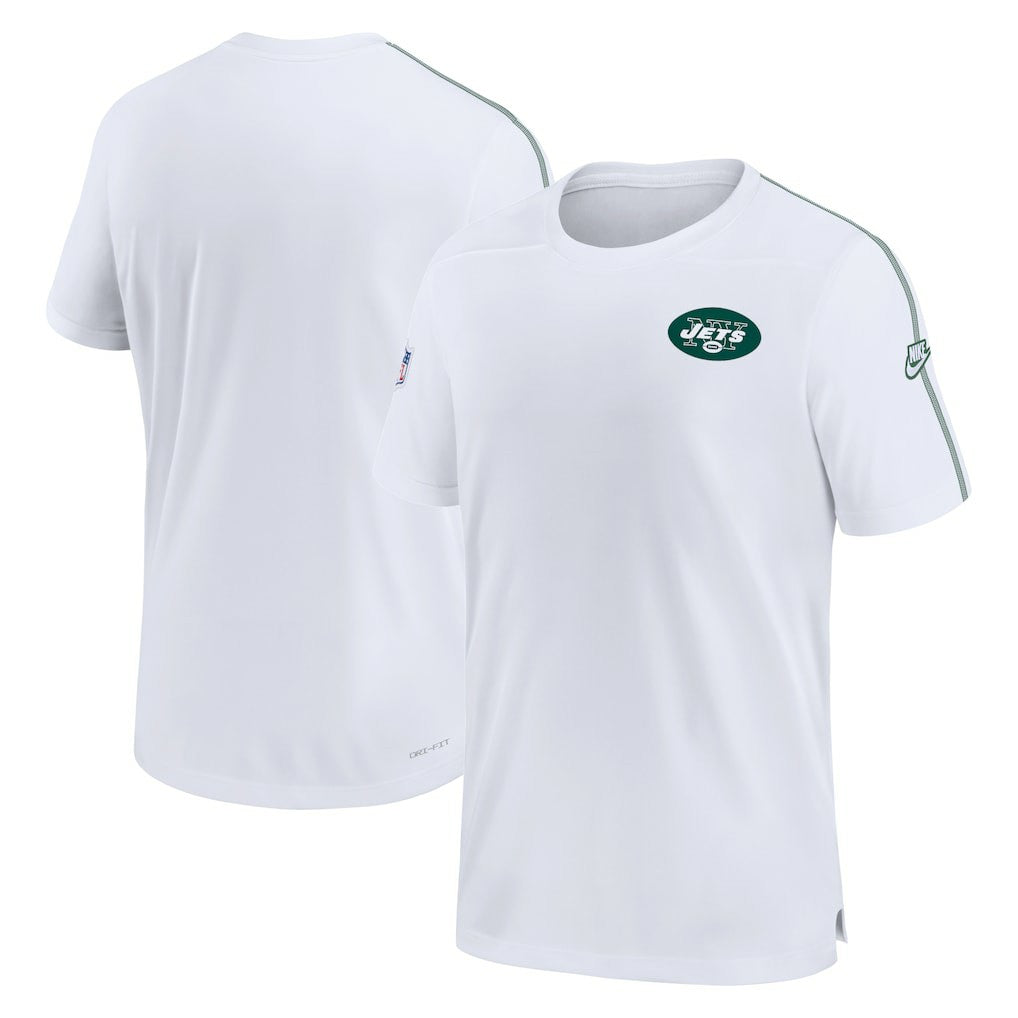 New York Jets Sideline Alternate Logo Coach Performance Top - White Tops