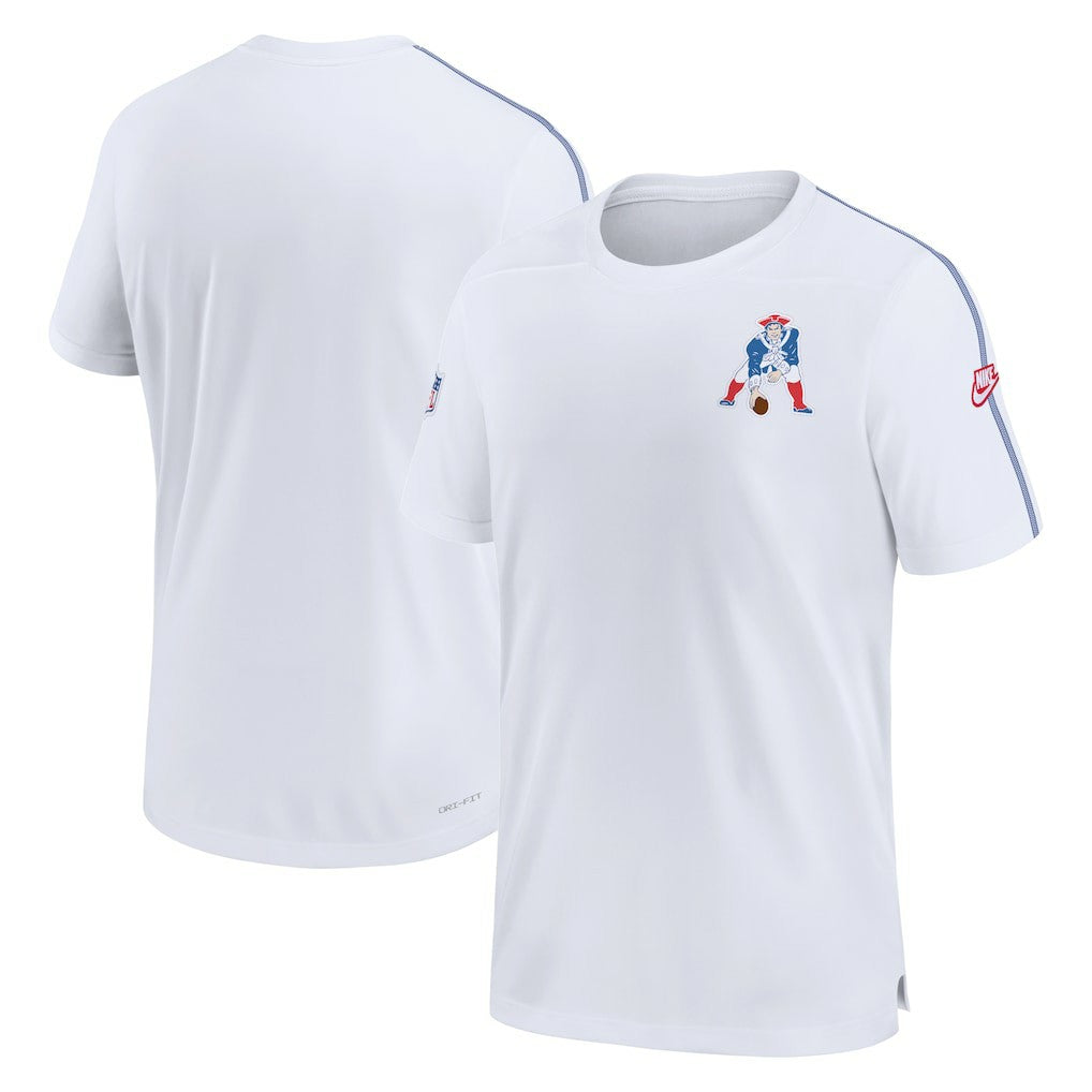 New England Patriots Sideline Alternate Logo Coach Performance Top - White Tops