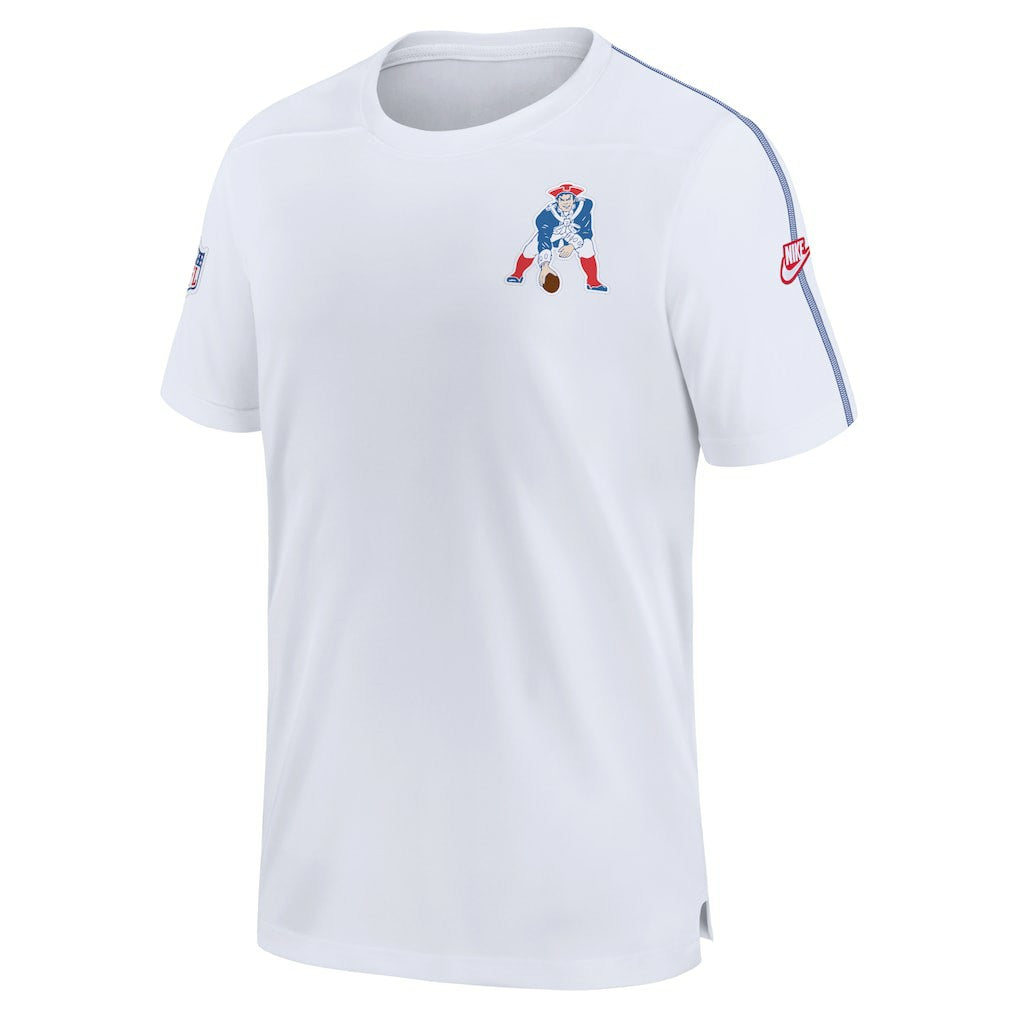 New England Patriots Sideline Alternate Logo Coach Performance Top - White Tops