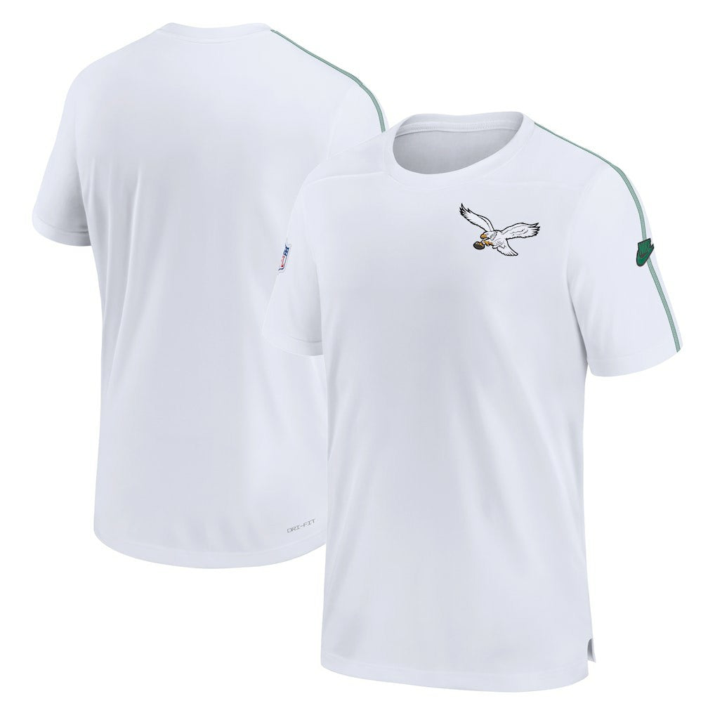 Philadelphia Eagles Sideline Alternate Logo Coach Performance Top - White Tops